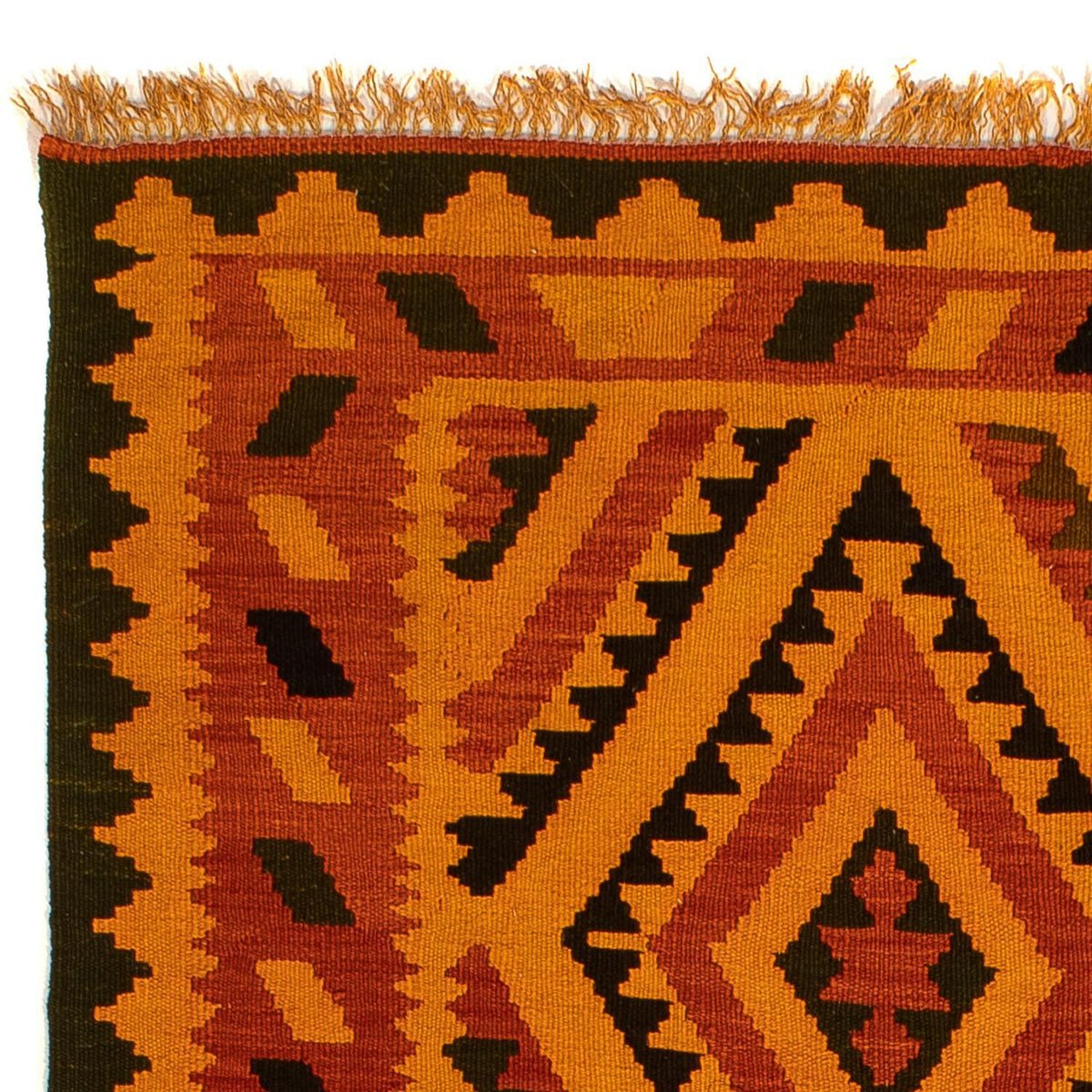 Kelim Teppich - Oriental 195 x 152 cm - dunkelbraun