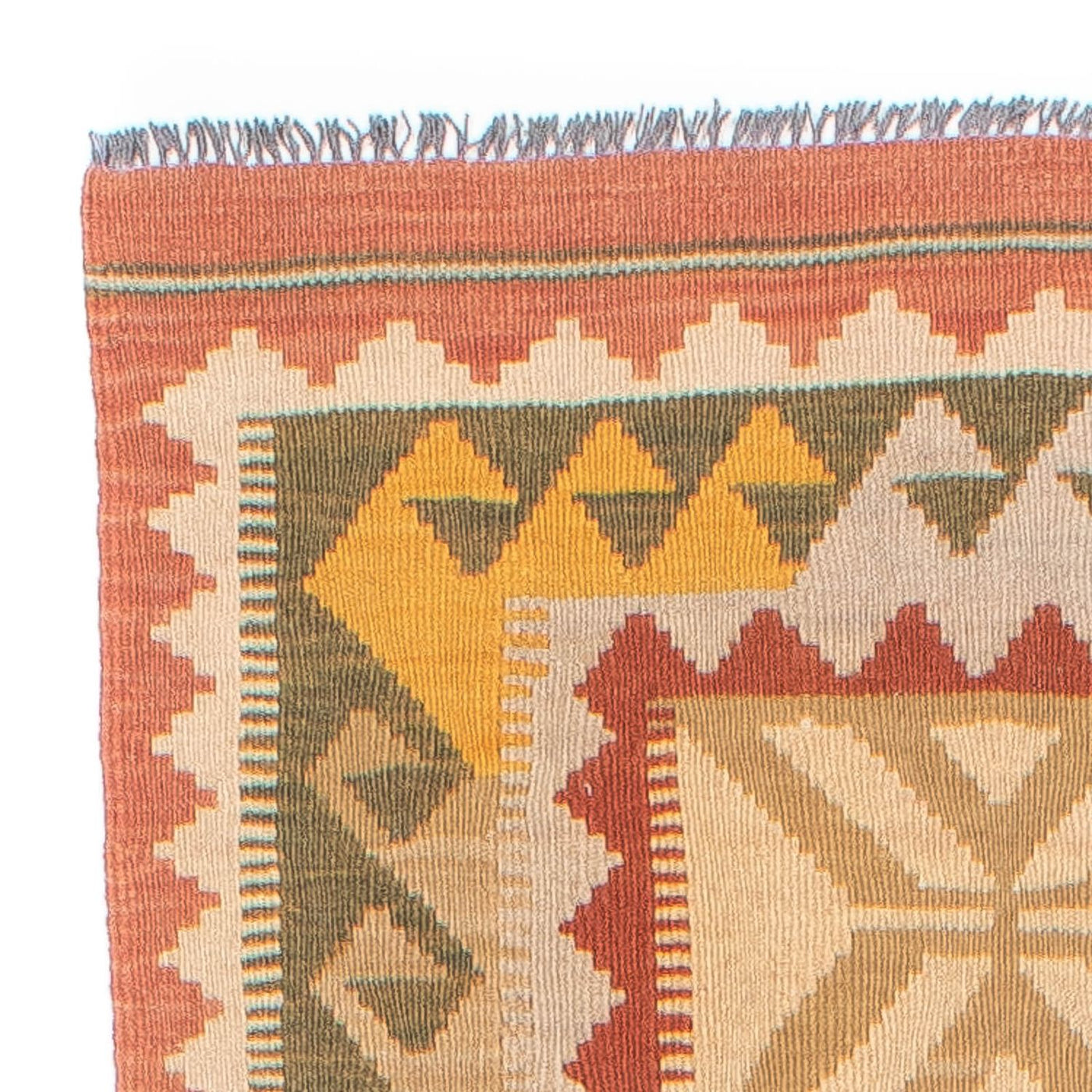 Kelim Maimene Teppich 306x82cm - Wollteppich