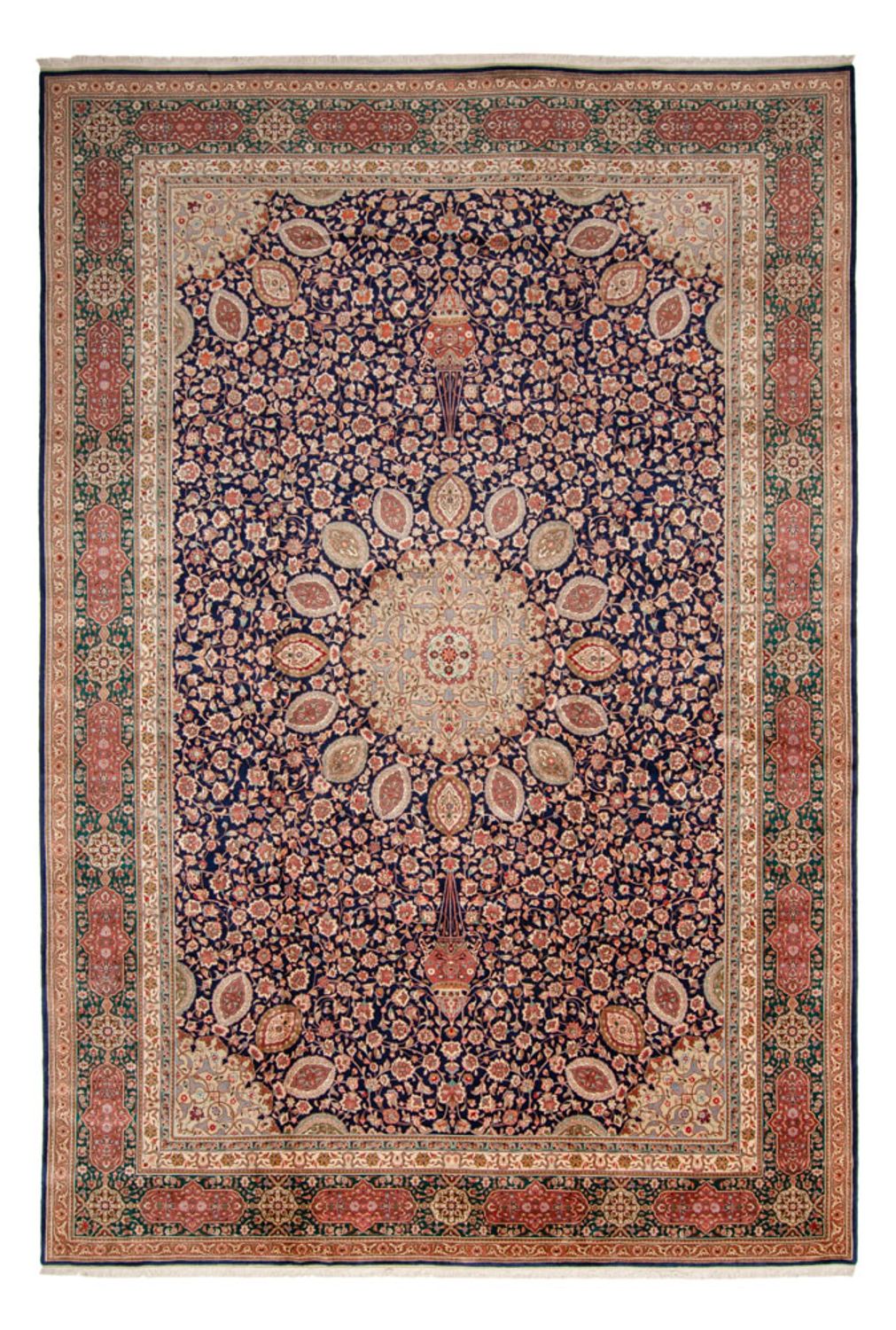 Perserteppich - Täbriz - Royal - 517 x 352 cm - dunkelblau