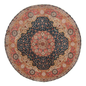 Perserteppich - Täbriz - Premium rund  - 500 x 500 cm - blau