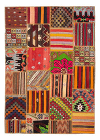 Patchwork Teppich 236 x 169 cm - mehrfarbig