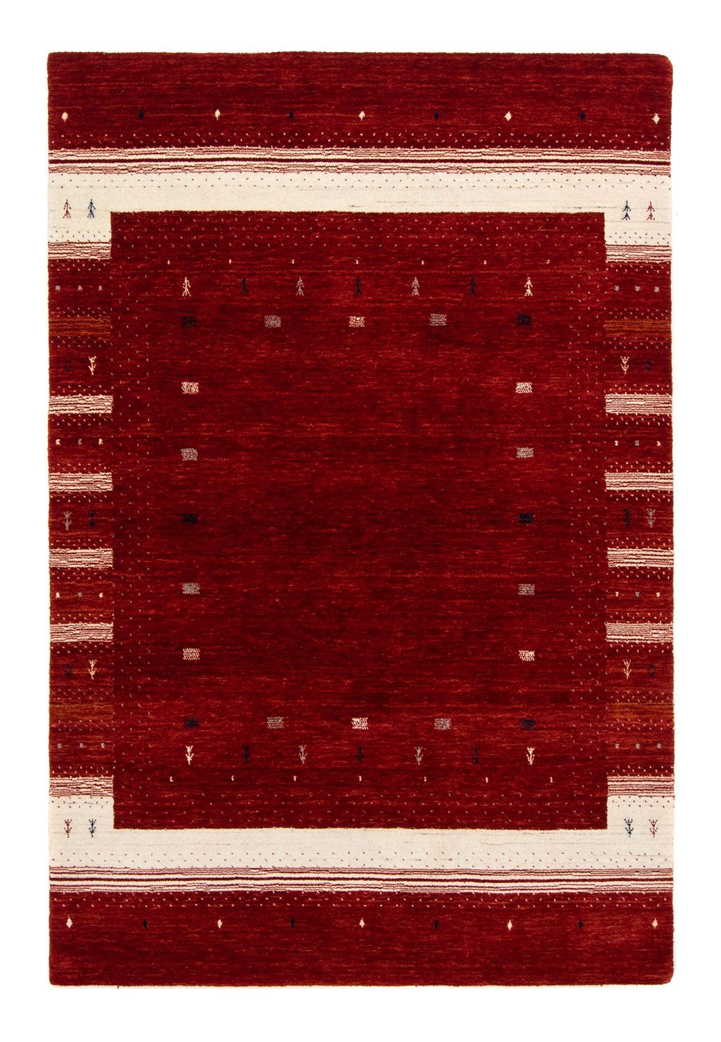 Gabbeh Teppich - Loribaft Indus 204 x 140 cm - rot