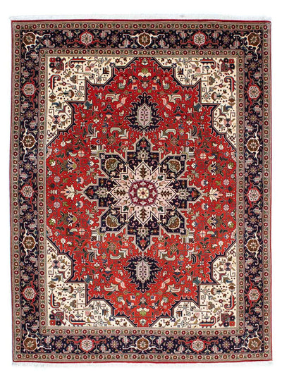 Täbriz - 50 Raj Teppich 152x205cm - Perserteppich - dunkelrot