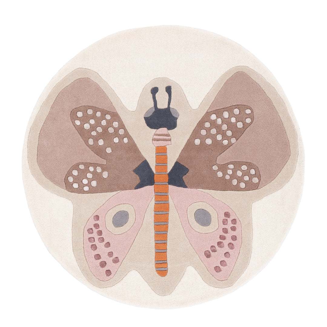 Kinderteppich Schmetterling rund